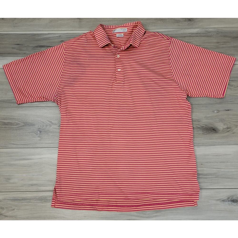 Martin Polo Shirt Men’s XL Pink Stripe Short Sleeve